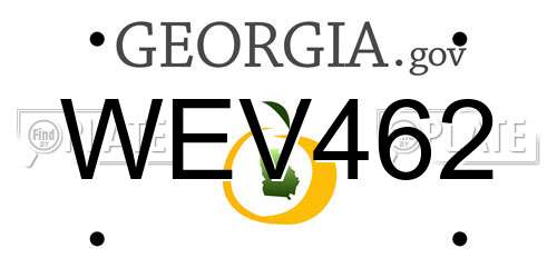 WEV462 Georgia License Plate