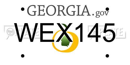 WEX145 Georgia License Plate