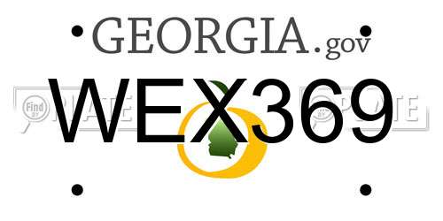 WEX369 Georgia License Plate
