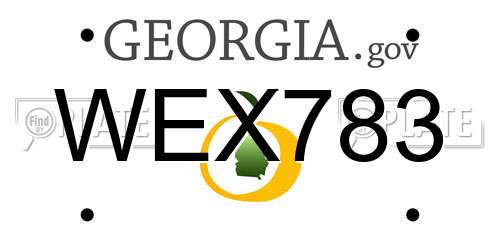 WEX783 Georgia License Plate