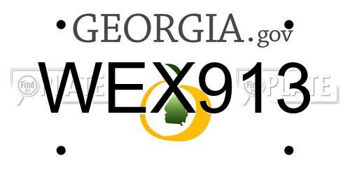 WEX913 Georgia License Plate