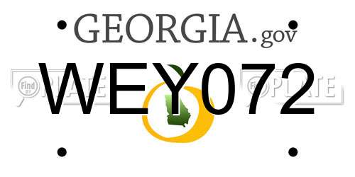 WEY072 Georgia License Plate
