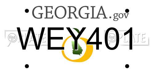 WEY401 Georgia License Plate