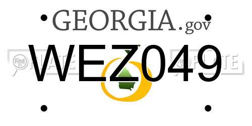 WEZ049 Georgia License Plate