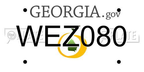 WEZ080 Georgia License Plate