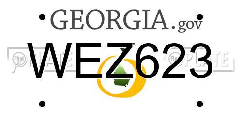 WEZ623 Georgia License Plate