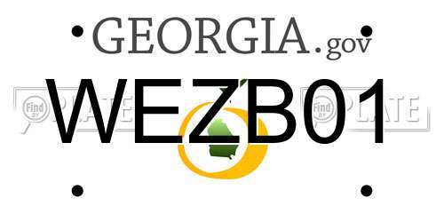 WEZB01 Georgia License Plate