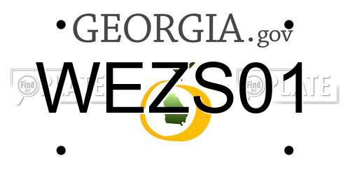 WEZS01 Georgia License Plate
