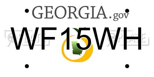 WF15WH Georgia License Plate