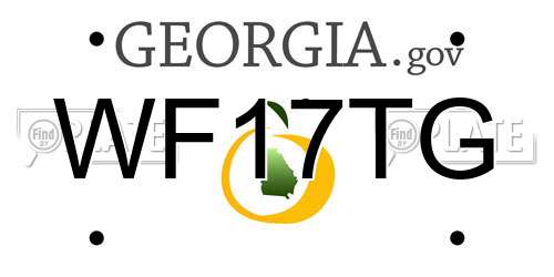 WF17TG Georgia License Plate