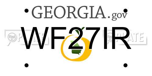 WF27IR Georgia License Plate