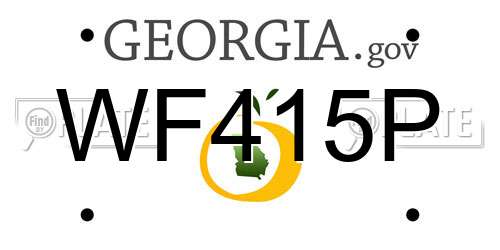 WF415P Georgia License Plate