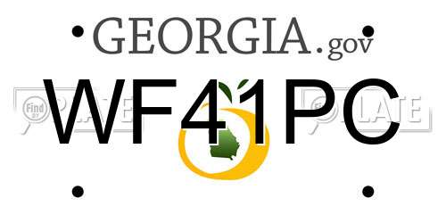 WF41PC Georgia License Plate