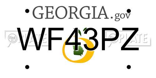 WF43PZ Georgia License Plate