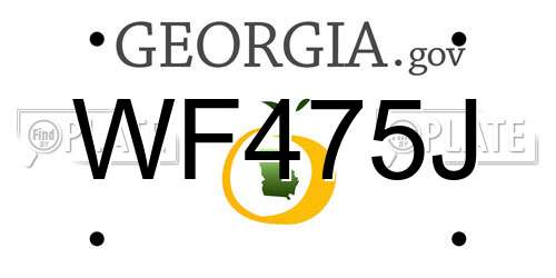WF475J Georgia License Plate