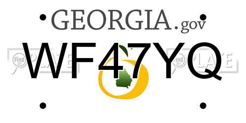 WF47YQ Georgia License Plate