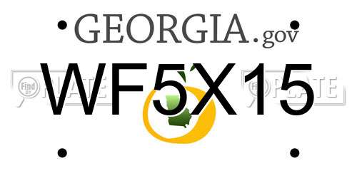 WF5X15 Georgia License Plate