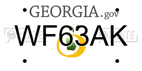 WF63AK Georgia License Plate