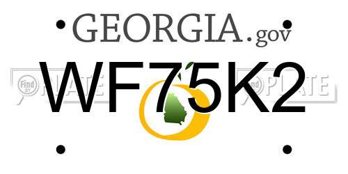 WF75K2 Georgia License Plate