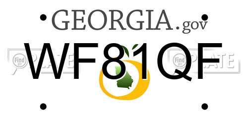 WF81QF Georgia License Plate