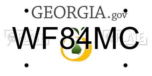 WF84MC Georgia License Plate