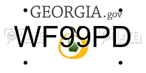 WF99PD Georgia License Plate