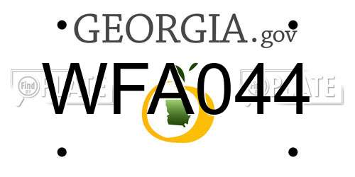 WFA044 Georgia License Plate
