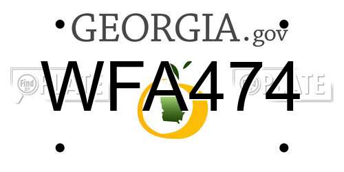 WFA474 Georgia License Plate