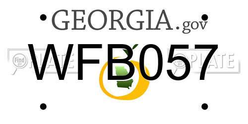 WFB057 Georgia License Plate