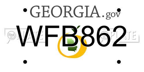 WFB862 Georgia License Plate