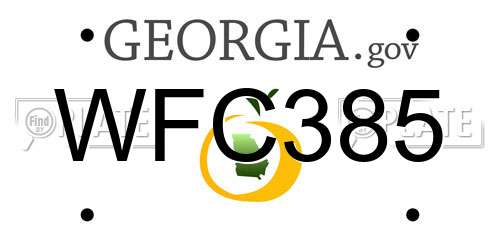 WFC385 Georgia License Plate