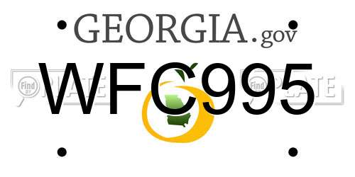 WFC995 Georgia License Plate