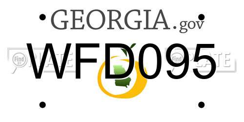 WFD095 Georgia License Plate
