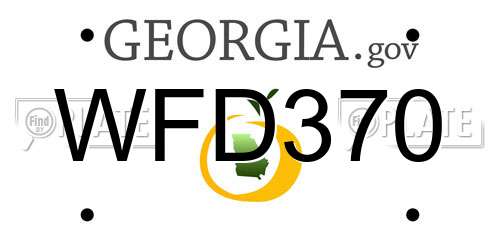 WFD370 Georgia License Plate