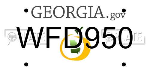 WFD950 Georgia License Plate