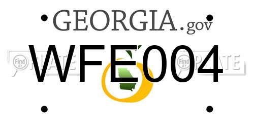 WFE004 Georgia License Plate