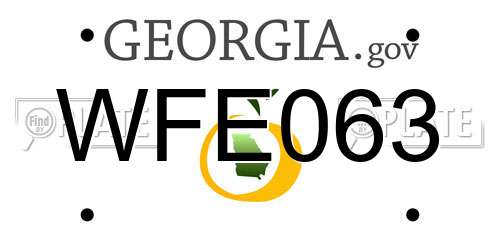 WFE063 Georgia License Plate