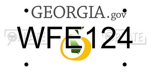 WFE124 Georgia License Plate
