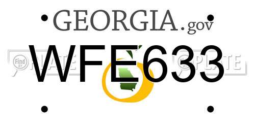 WFE633 Georgia License Plate