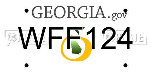 WFF124 Georgia License Plate