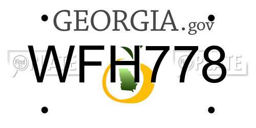 WFH778 Georgia License Plate