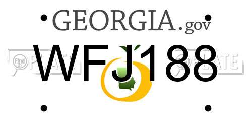 WFJ188 Georgia License Plate