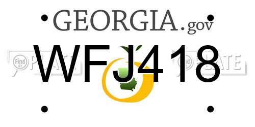 WFJ418 Georgia License Plate