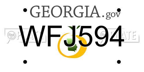 WFJ594 Georgia License Plate