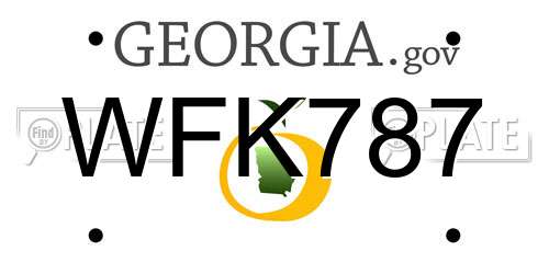 WFK787 Georgia License Plate