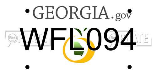 WFL094 Georgia License Plate