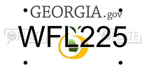 WFL225 Georgia License Plate