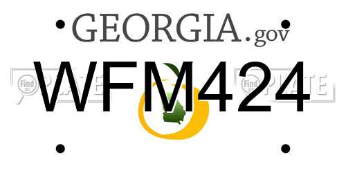 WFM424 Georgia License Plate