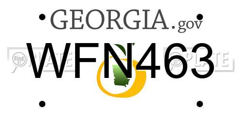 WFN463 Georgia License Plate