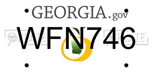 WFN746 Georgia License Plate